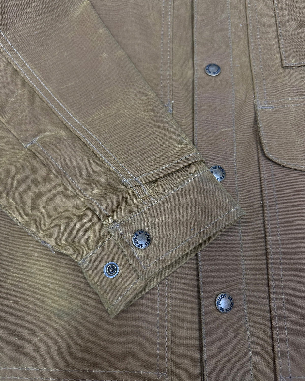 Filson Garment 2010s Made in USA Tin Cloth Cruiser Wax Jacket Brown