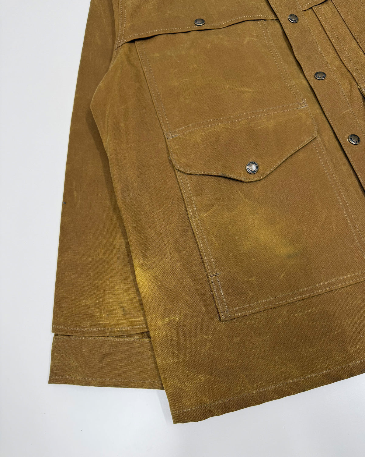 Filson Garment 2010s Made in USA Tin Cloth Cruiser Wax Jacket Brown