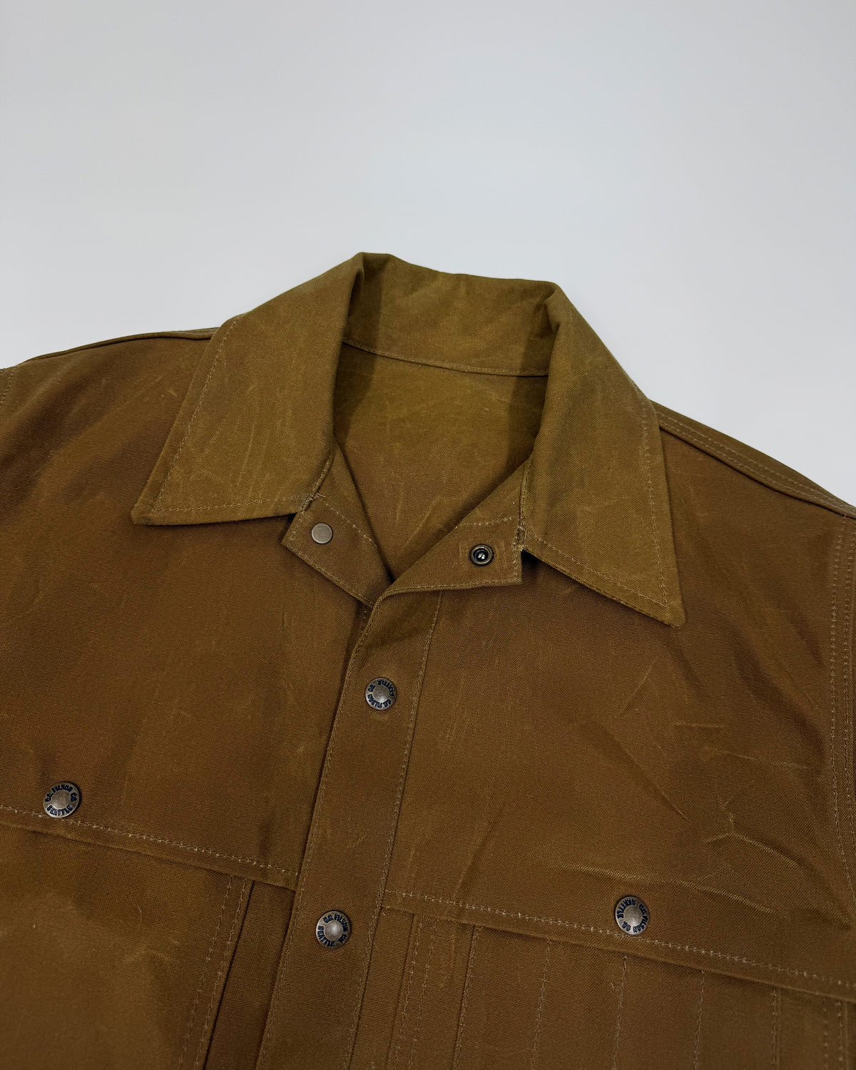 Filson Garment 2010s Made in USA Tin Cloth Cruiser Wax Jacket Brown