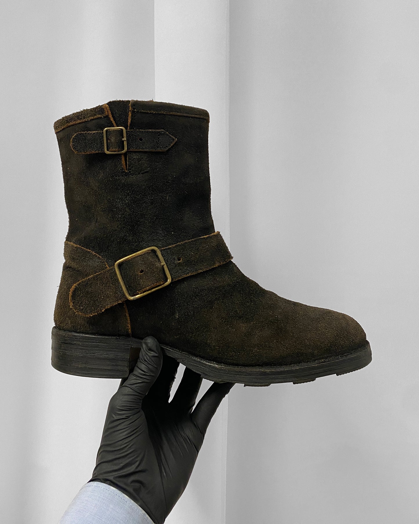Fiorentini Baker 2010s Suede Leather Engineer Boots Brown