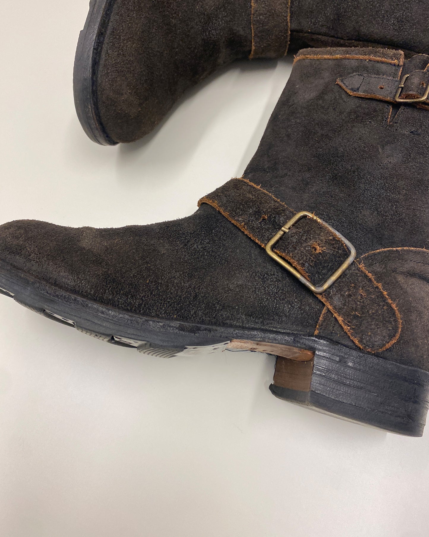 Fiorentini Baker 2010s Suede Leather Engineer Boots Brown