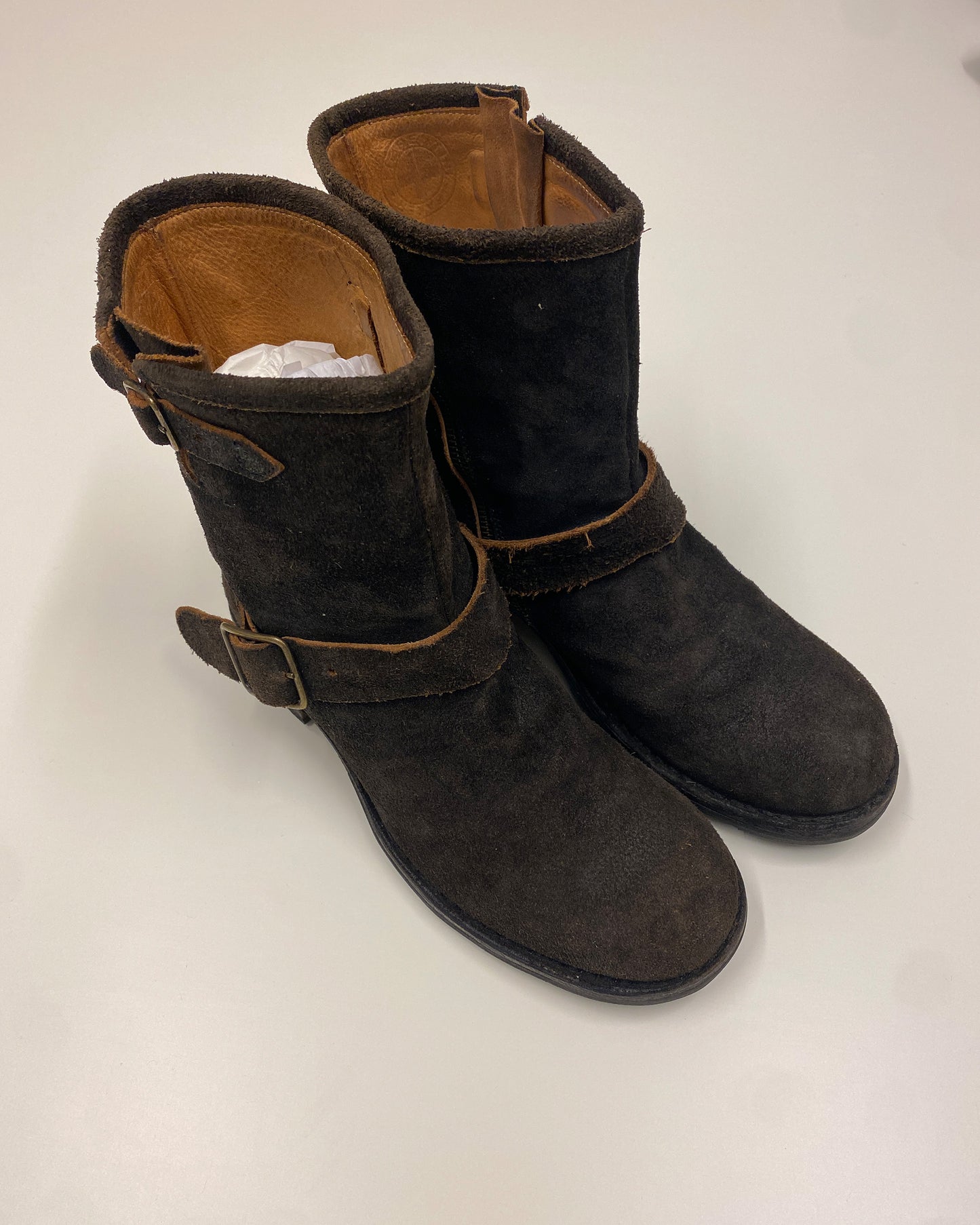 Fiorentini Baker 2010s Suede Leather Engineer Boots Brown