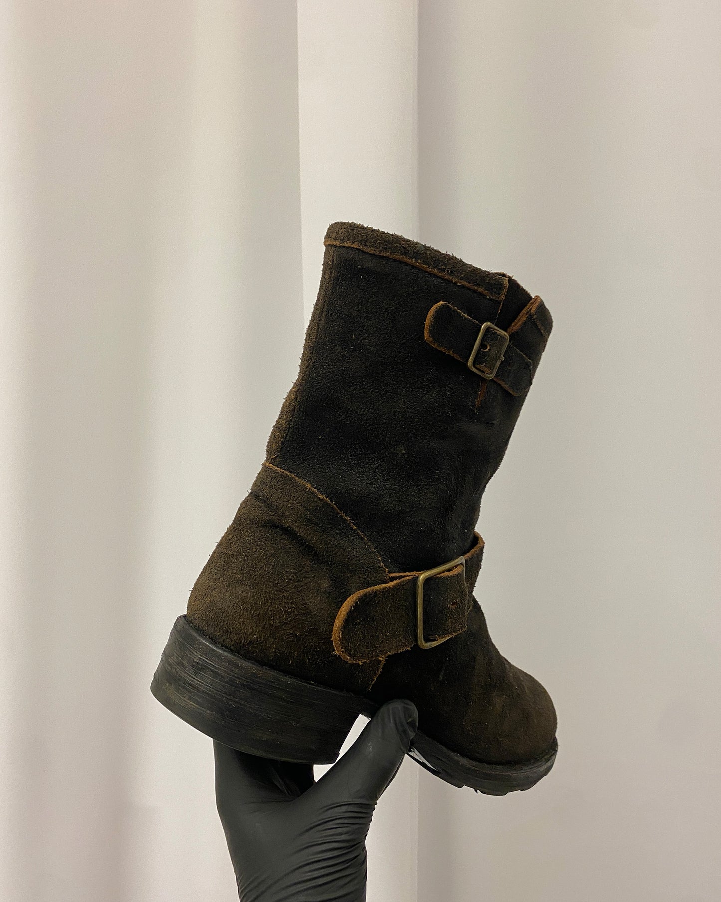 Fiorentini Baker 2010s Suede Leather Engineer Boots Brown