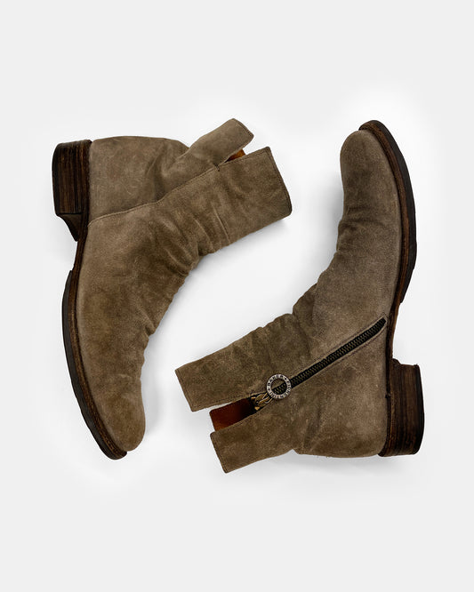 Fiorentini Baker 2010s ELF Suede Leather Boots Camel Beige