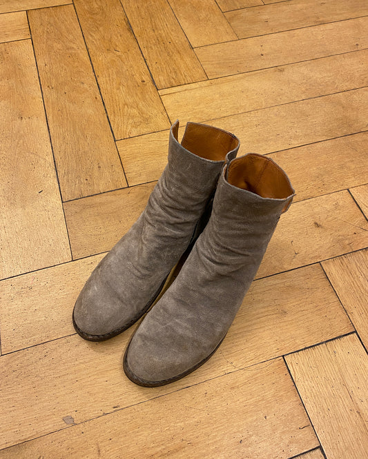 Fiorentini Baker 2010s ELF Suede Leather Boots Camel Beige