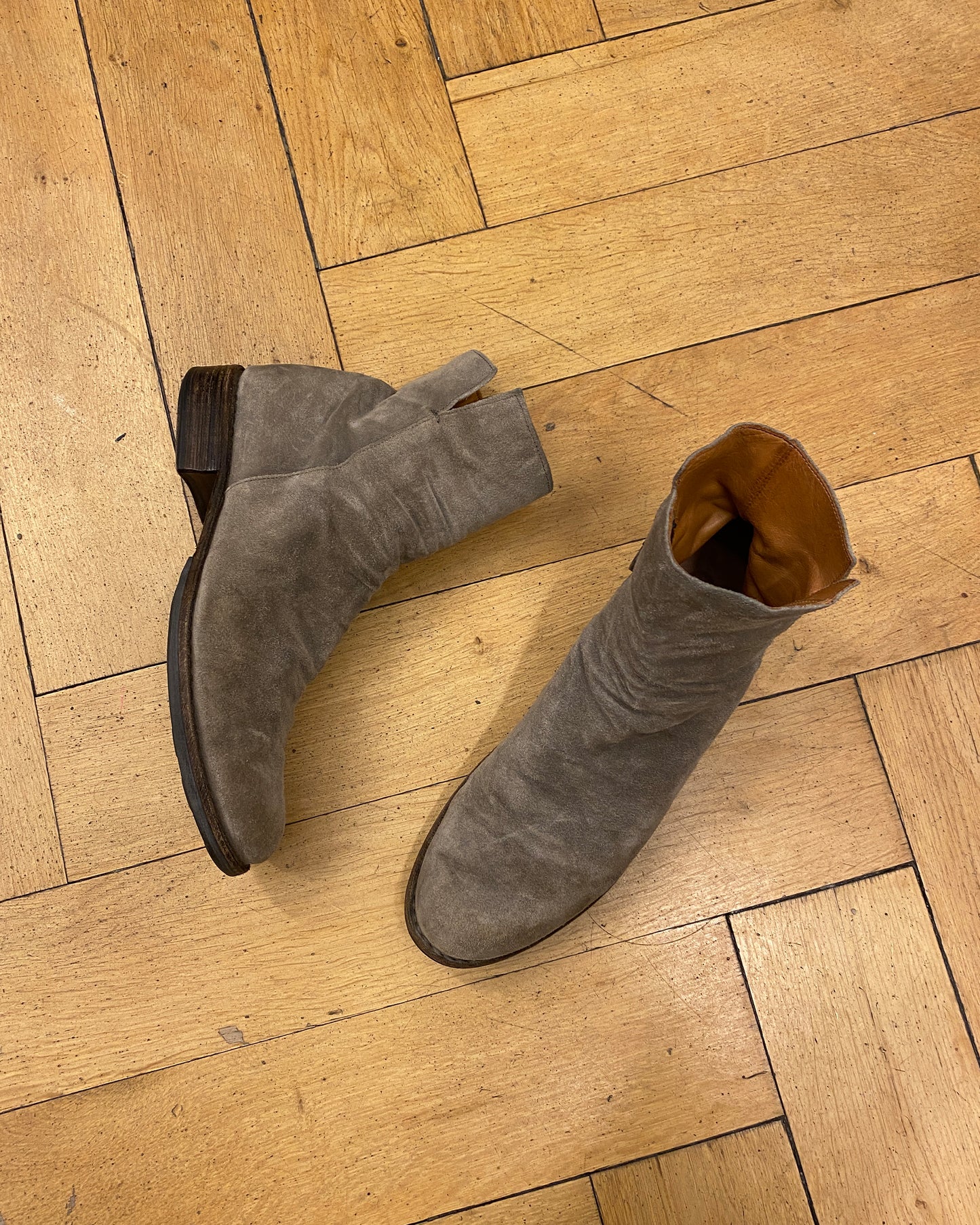 Fiorentini Baker 2010s ELF Suede Leather Boots Camel Beige