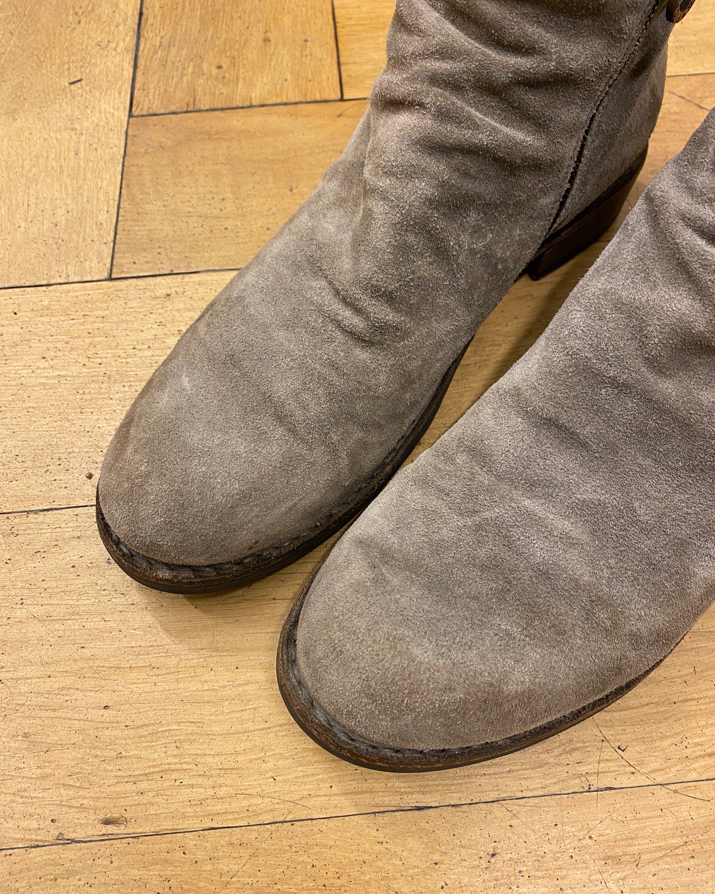 Fiorentini Baker 2010s ELF Suede Leather Boots Camel Beige