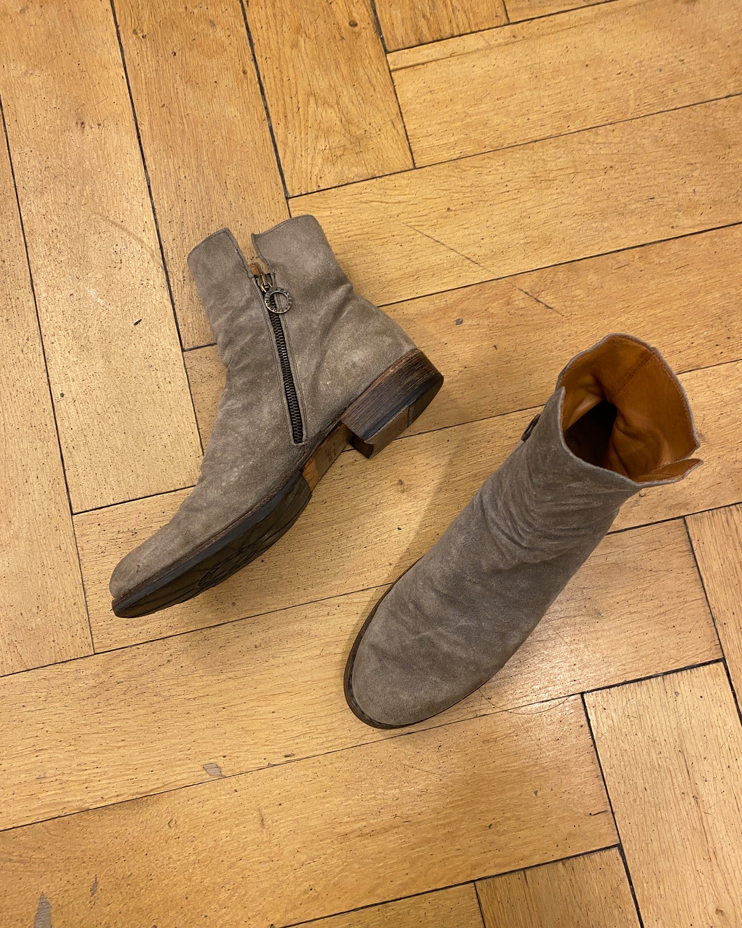 Fiorentini Baker 2010s ELF Suede Leather Boots Camel Beige