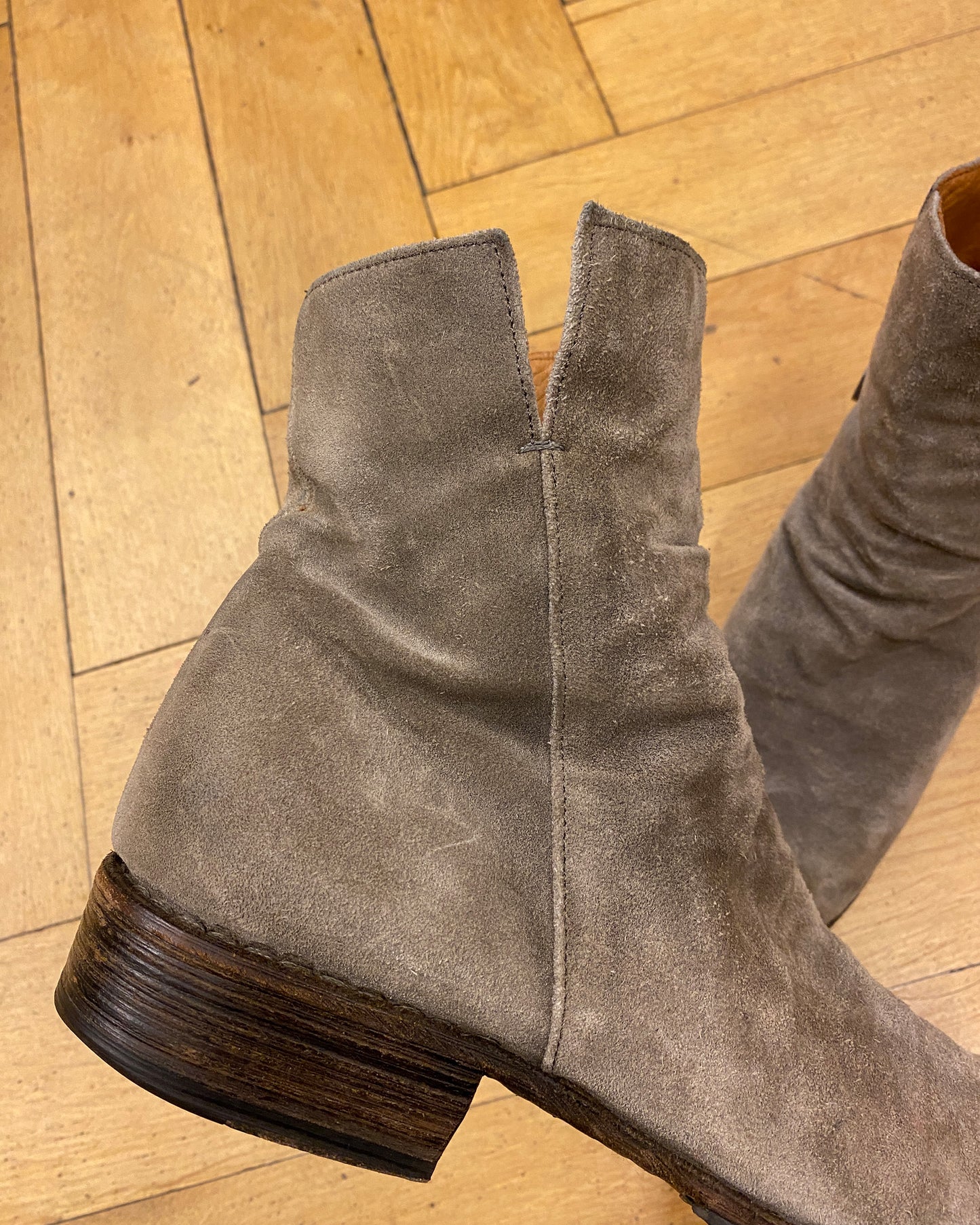 Fiorentini Baker 2010s ELF Suede Leather Boots Camel Beige