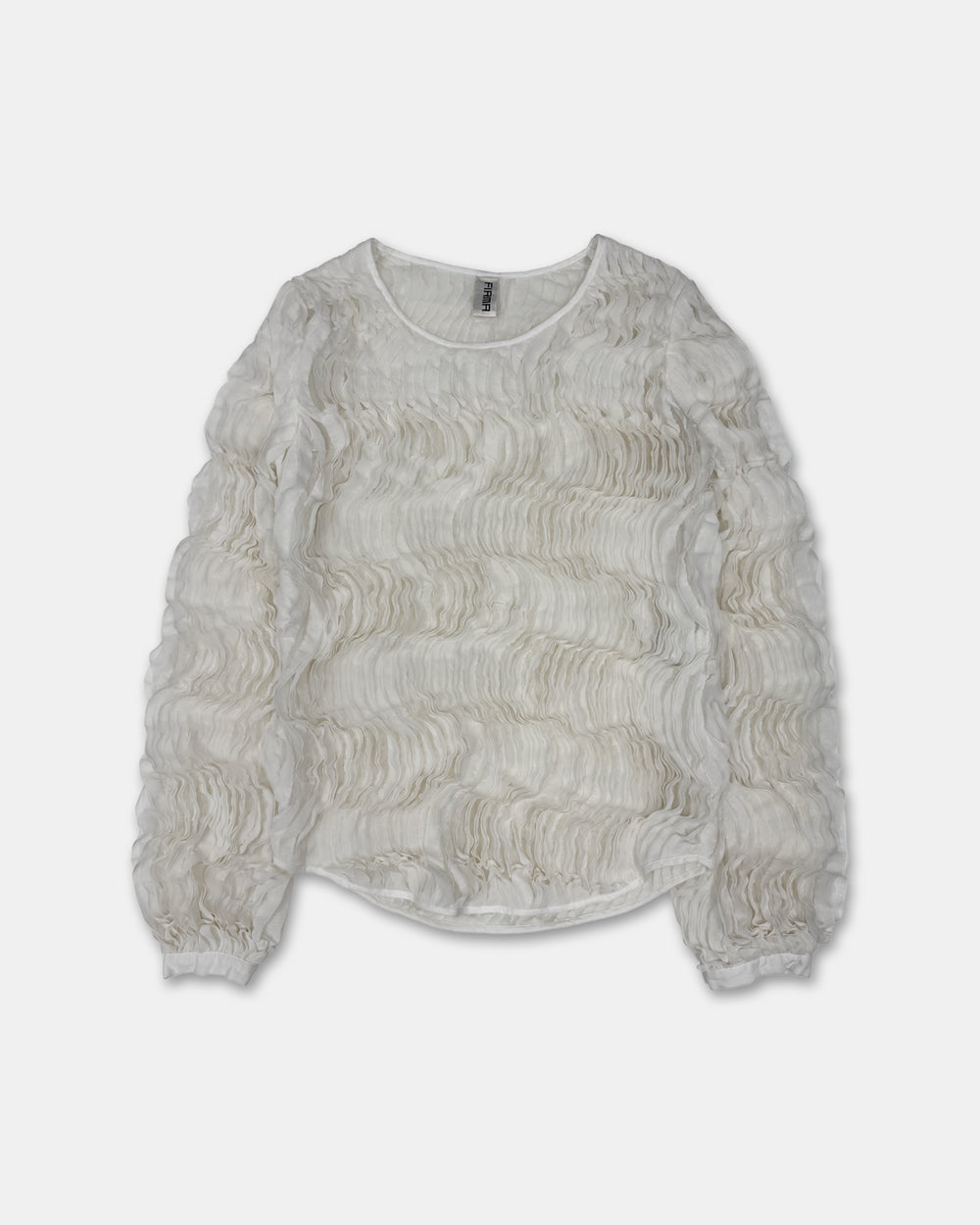 Firma Berlin 2000s Volume Ruffles Top Blouse White