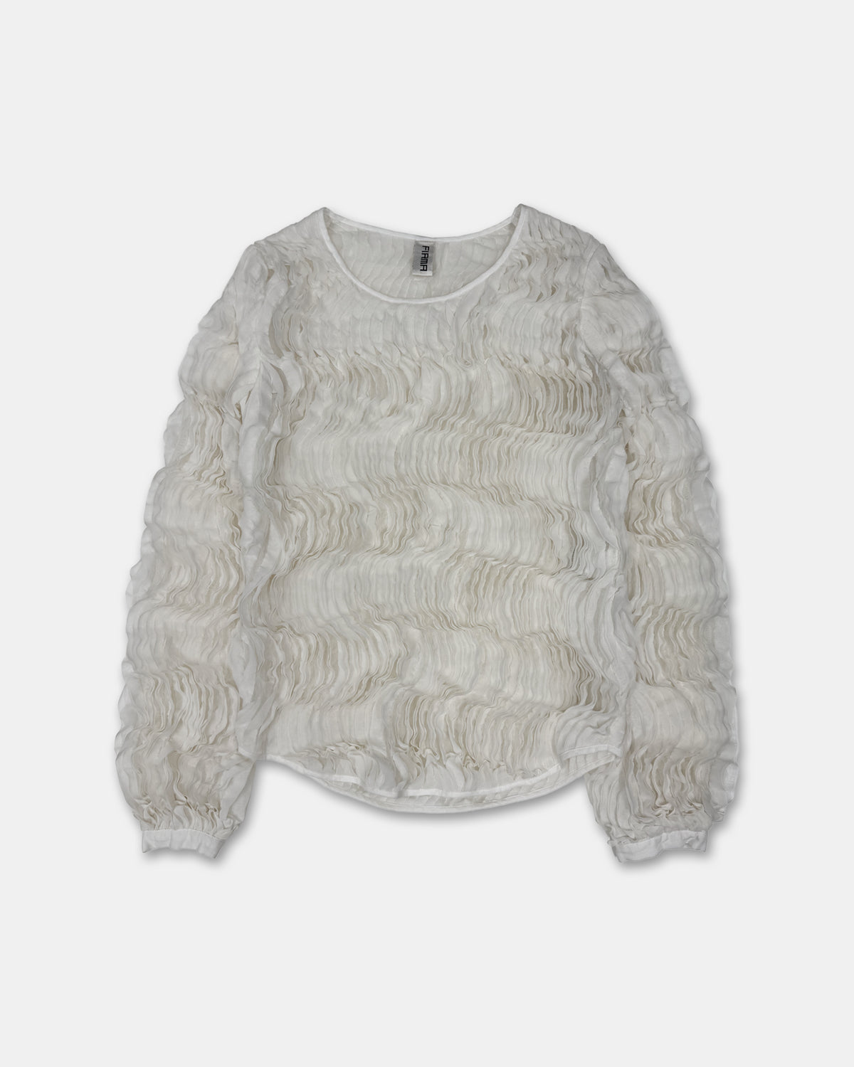 Firma Berlin 2000s Volume Ruffles Top Blouse White