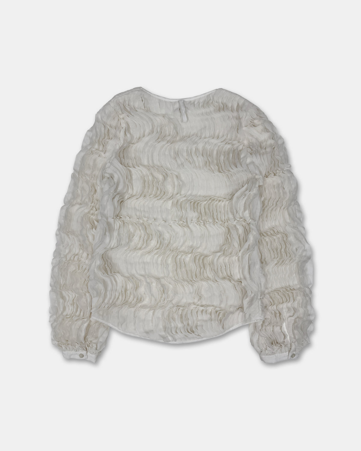 Firma Berlin 2000s Volume Ruffles Top Blouse White