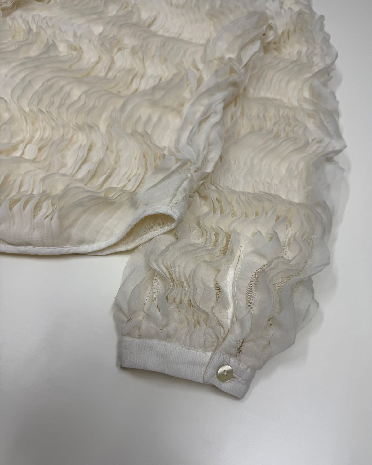 Firma Berlin 2000s Volume Ruffles Top Blouse White