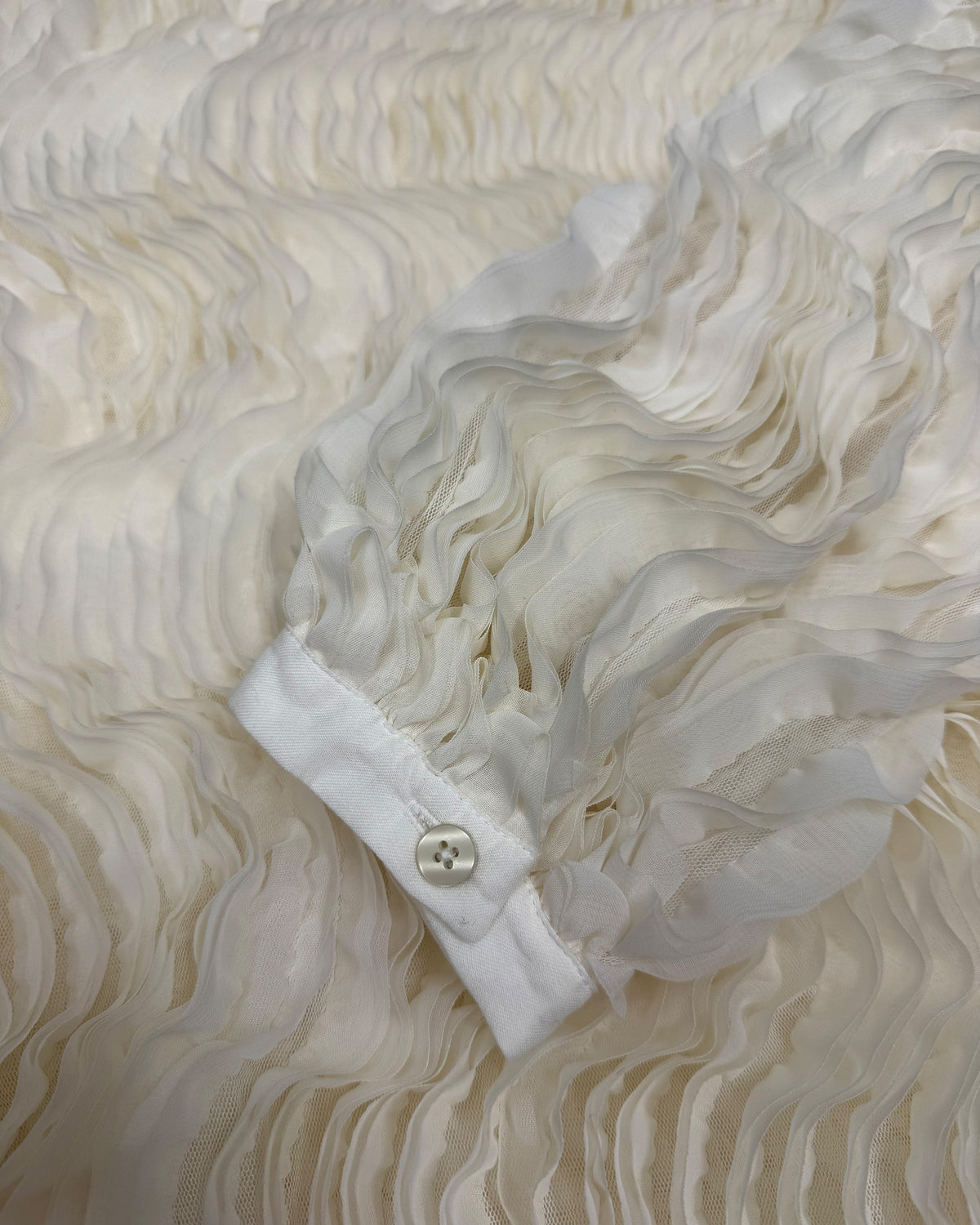 Firma Berlin 2000s Volume Ruffles Top Blouse White