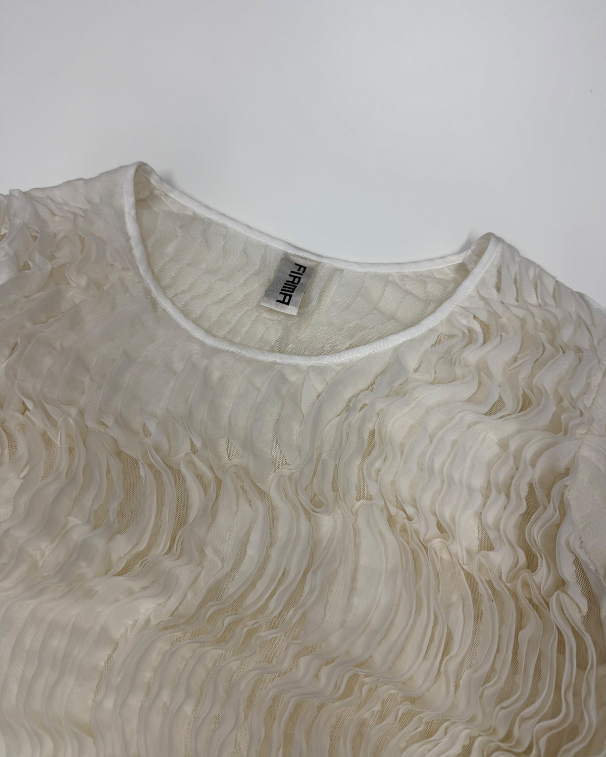 Firma Berlin 2000s Volume Ruffles Top Blouse White