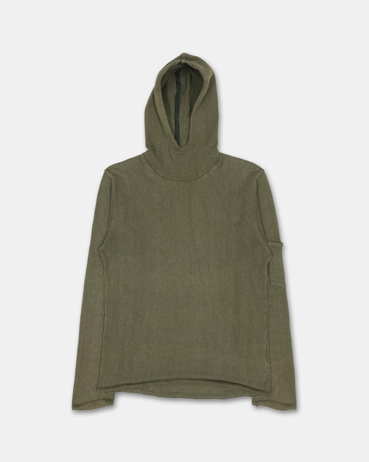 Firma Berlin 2000s Ninja Cotton Knit Hoodie Khaki Green