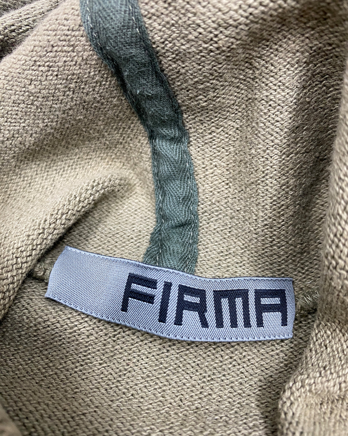 Firma Berlin 2000s Ninja Cotton Knit Hoodie Khaki Green