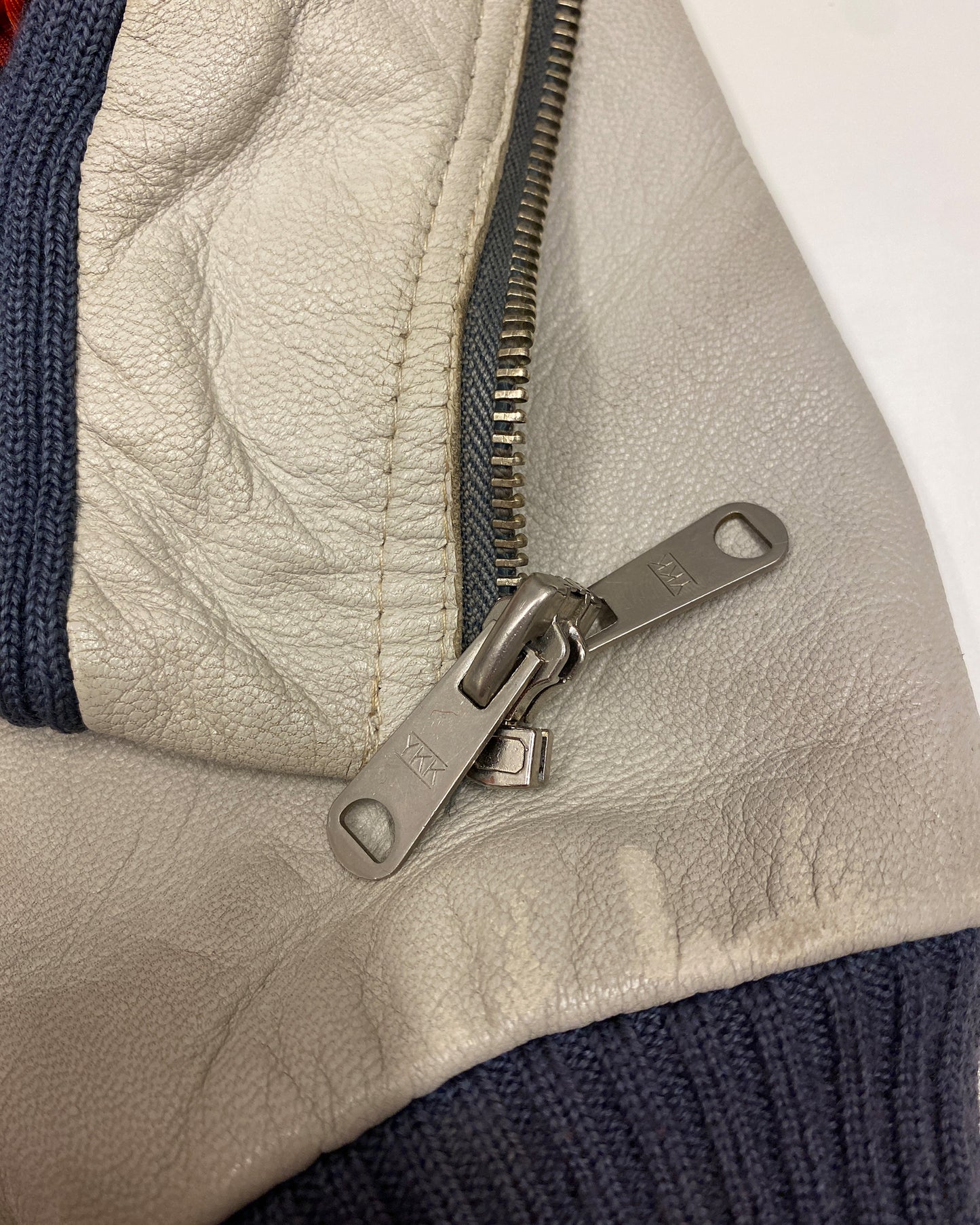 Vintage 1980s German Leather Flight Jacket White