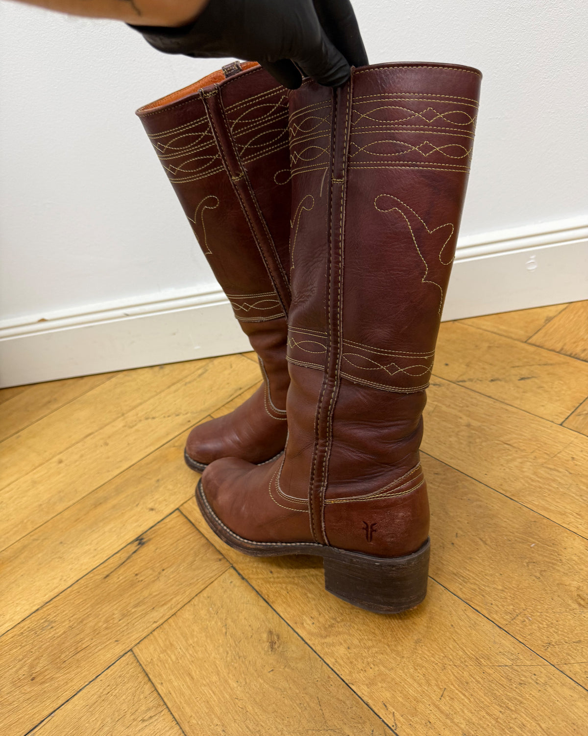 Frye 2000s Campus Stitching Horse Leather Boots Brown