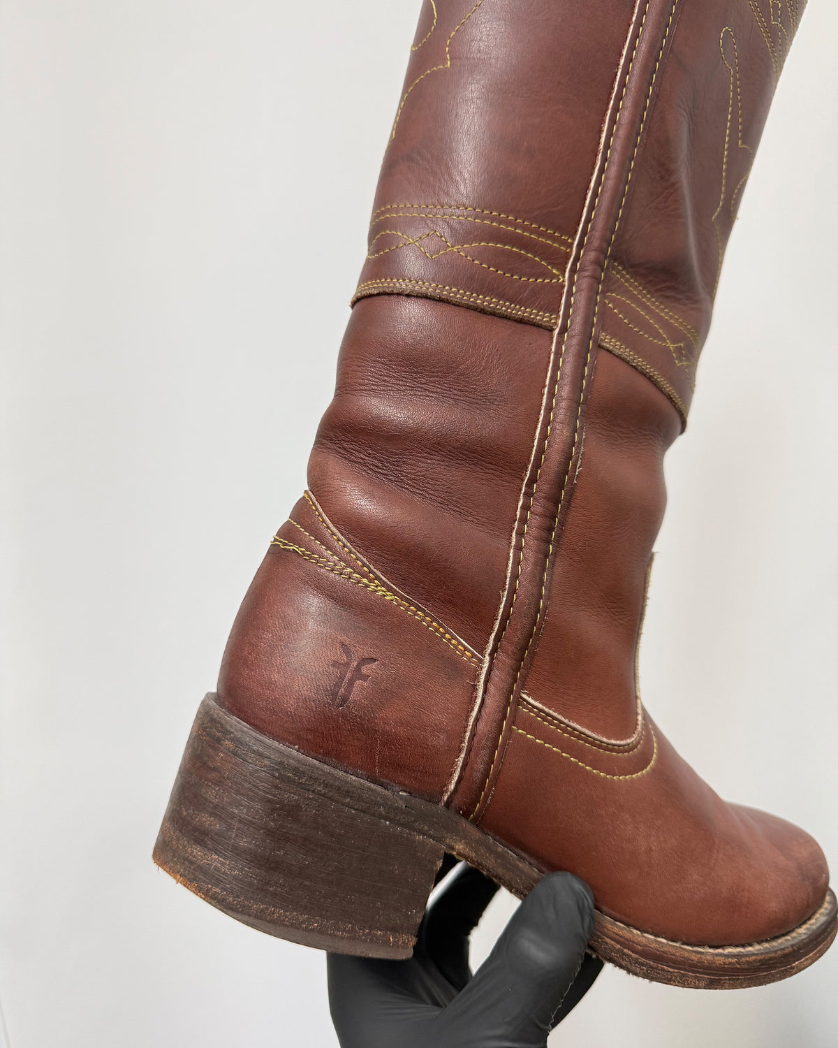 Frye 2000s Campus Stitching Horse Leather Boots Brown