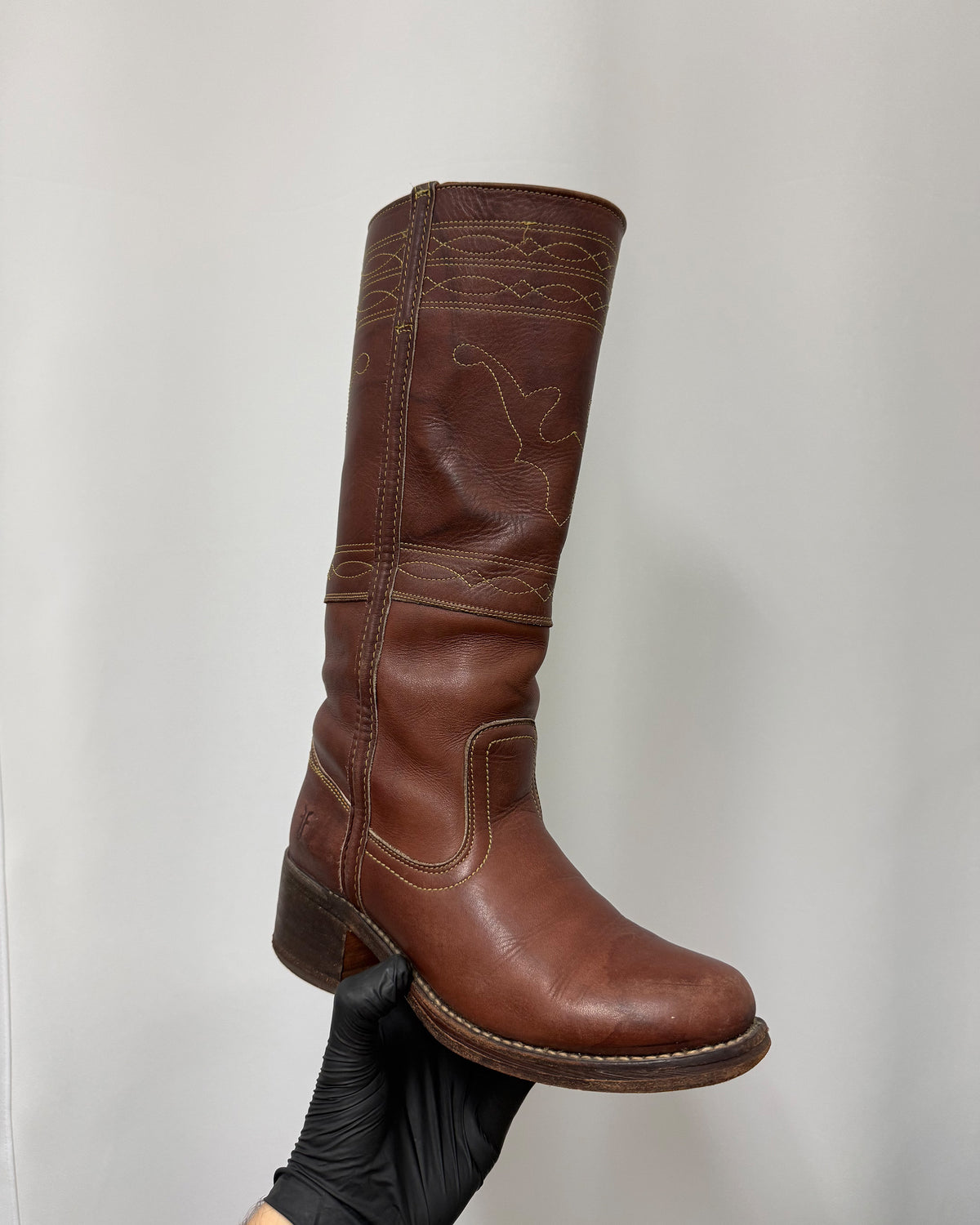 Frye 2000s Campus Stitching Horse Leather Boots Brown