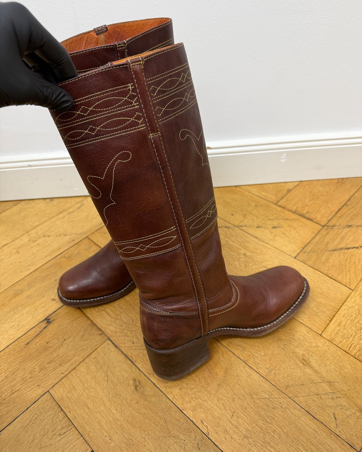 Frye 2000s Campus Stitching Horse Leather Boots Brown