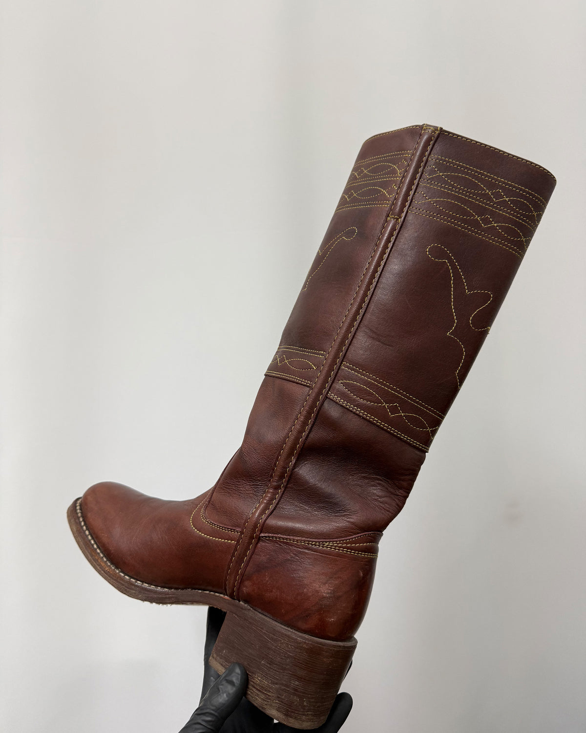 Frye 2000s Campus Stitching Horse Leather Boots Brown