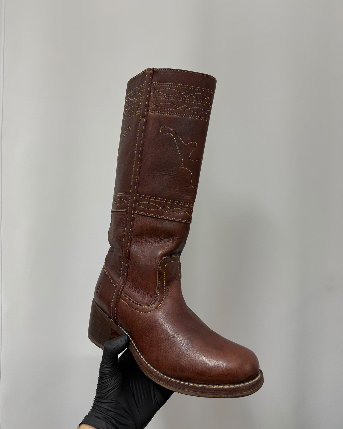 Frye 2000s Campus Stitching Horse Leather Boots Brown