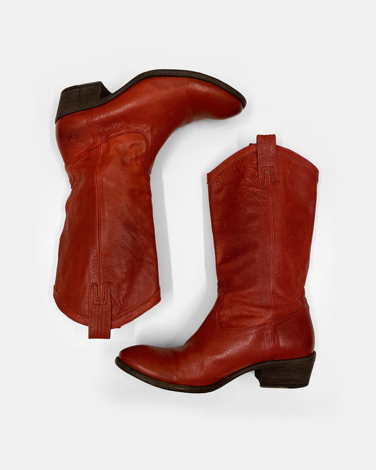 Frye 2010s Carson Pull On Leather Boots Red