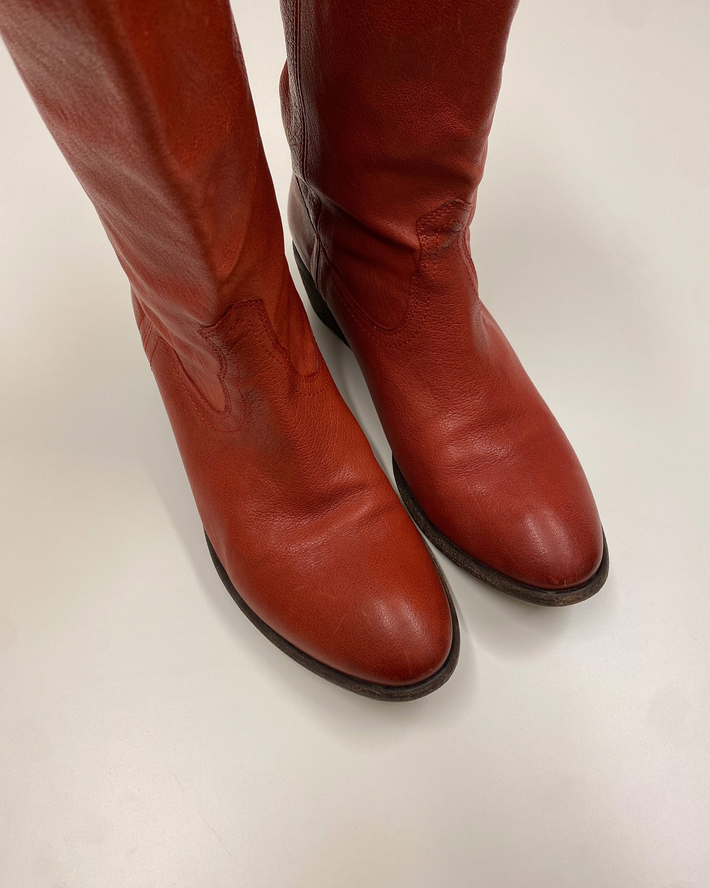 Frye 2010s Carson Pull On Leather Boots Red