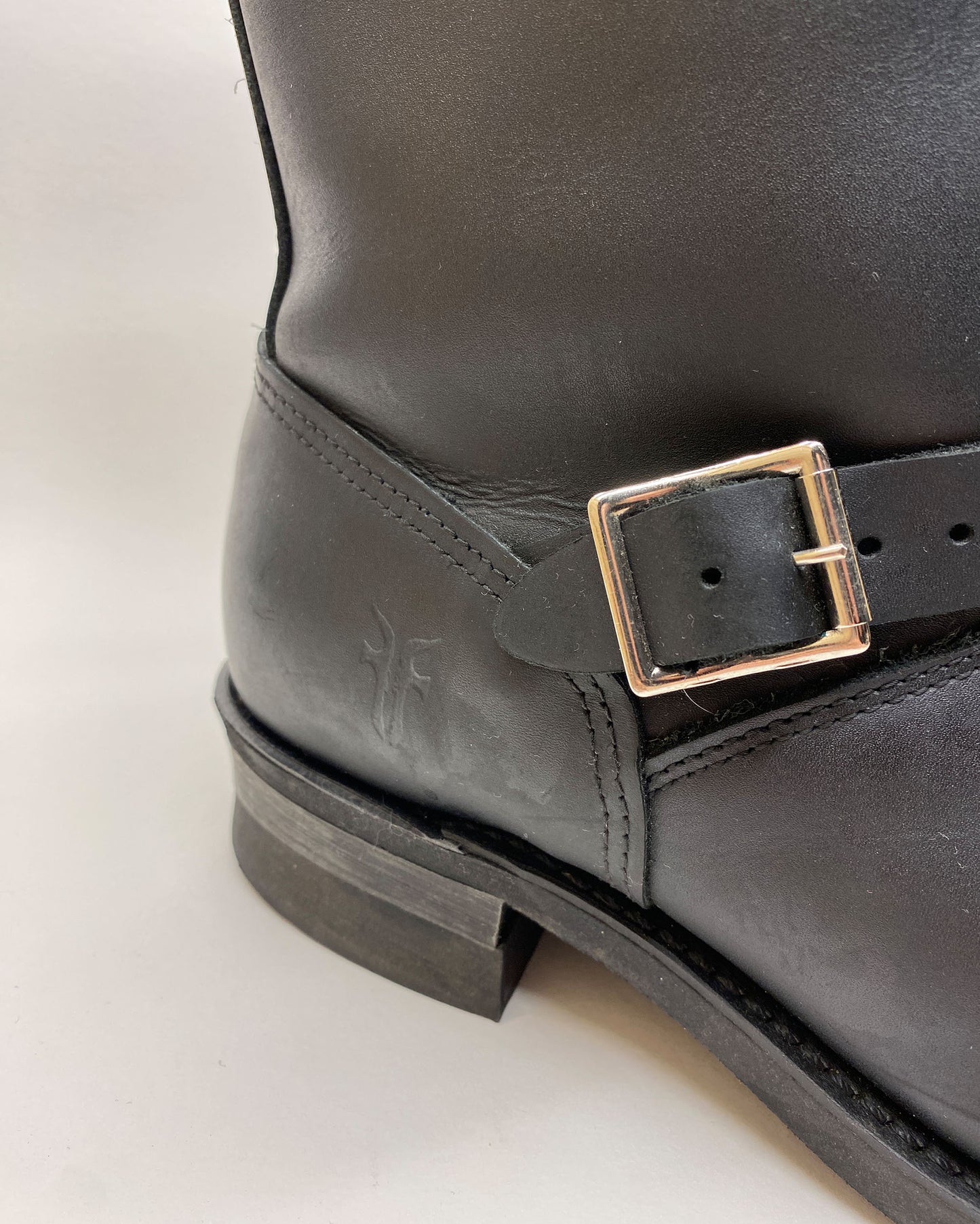 Frye 2000s Heavyweight Leather Biker Boots Black