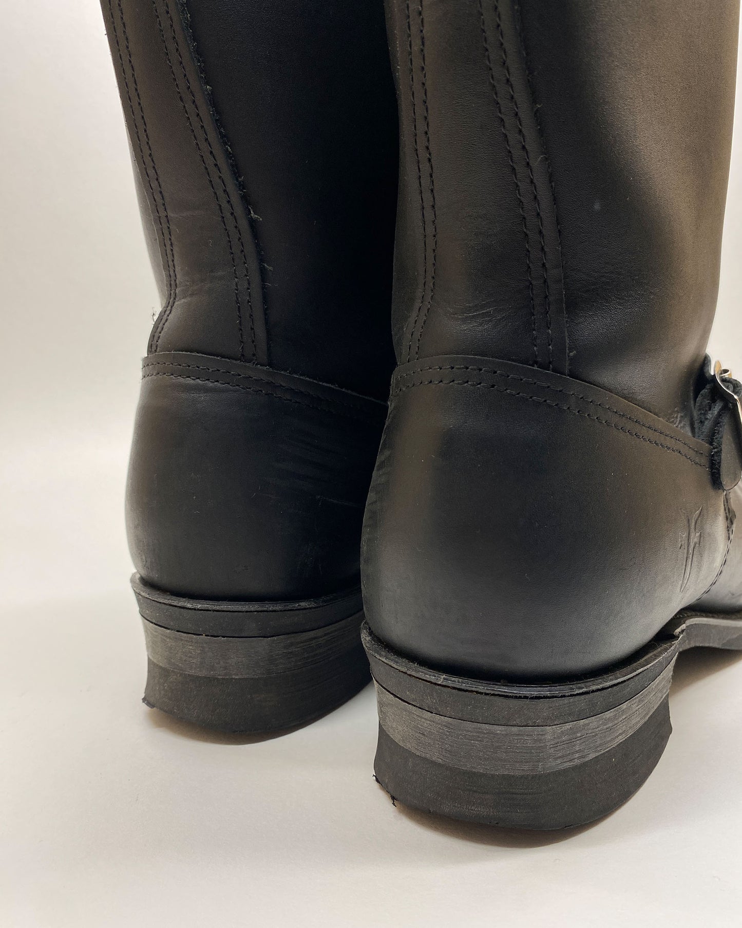 Frye 2000s Heavyweight Leather Biker Boots Black