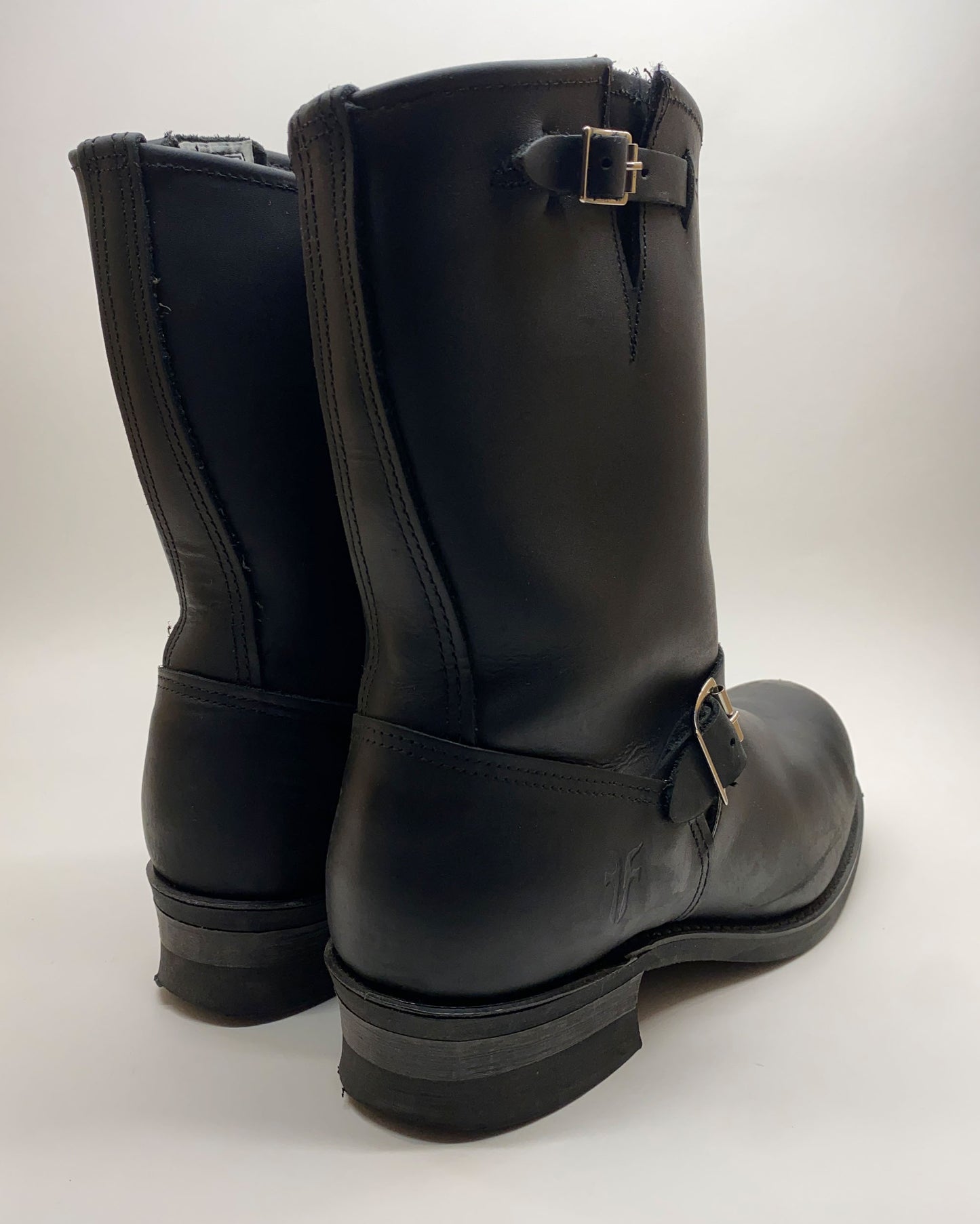 Frye 2000s Heavyweight Leather Biker Boots Black
