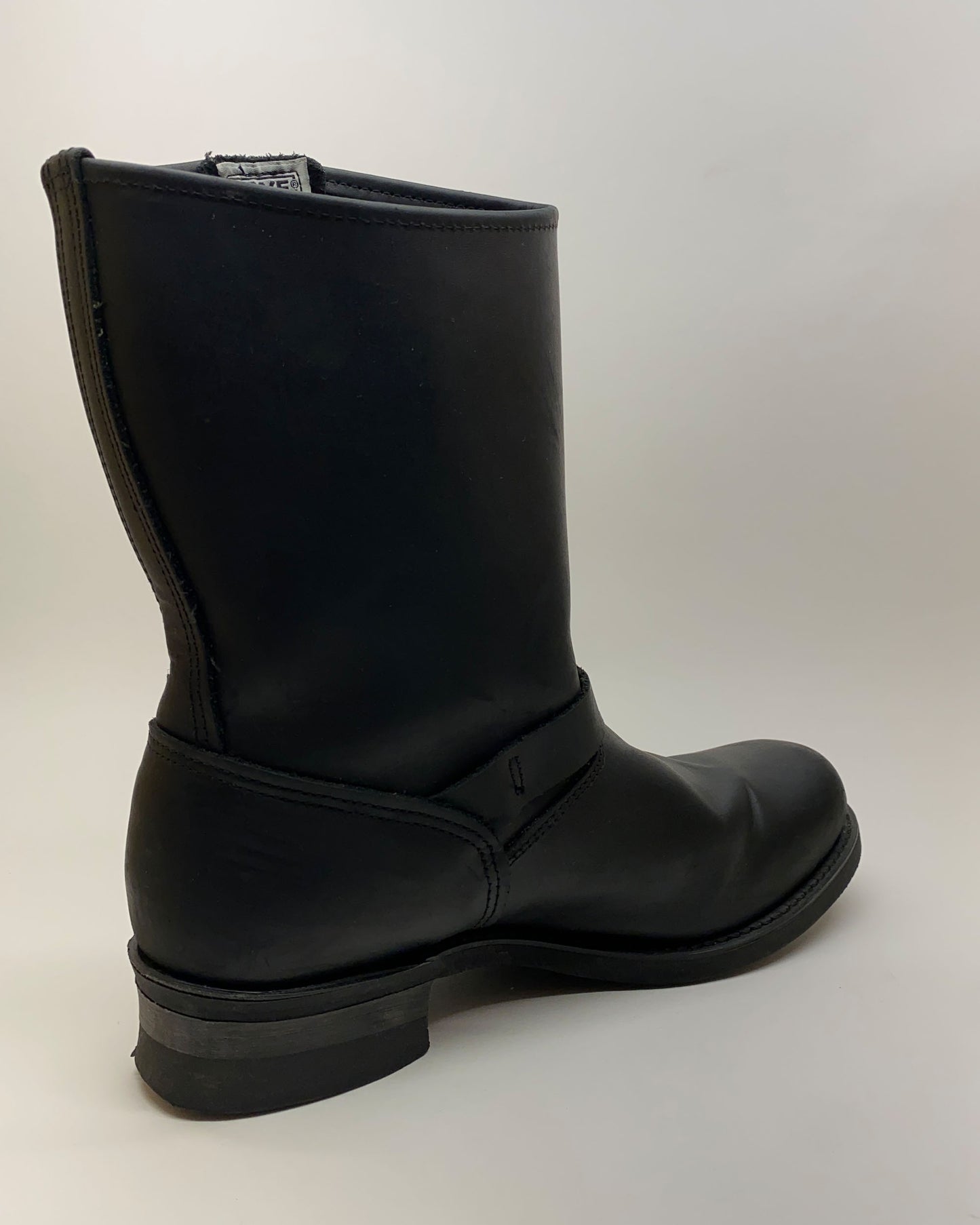 Frye 2000s Heavyweight Leather Biker Boots Black