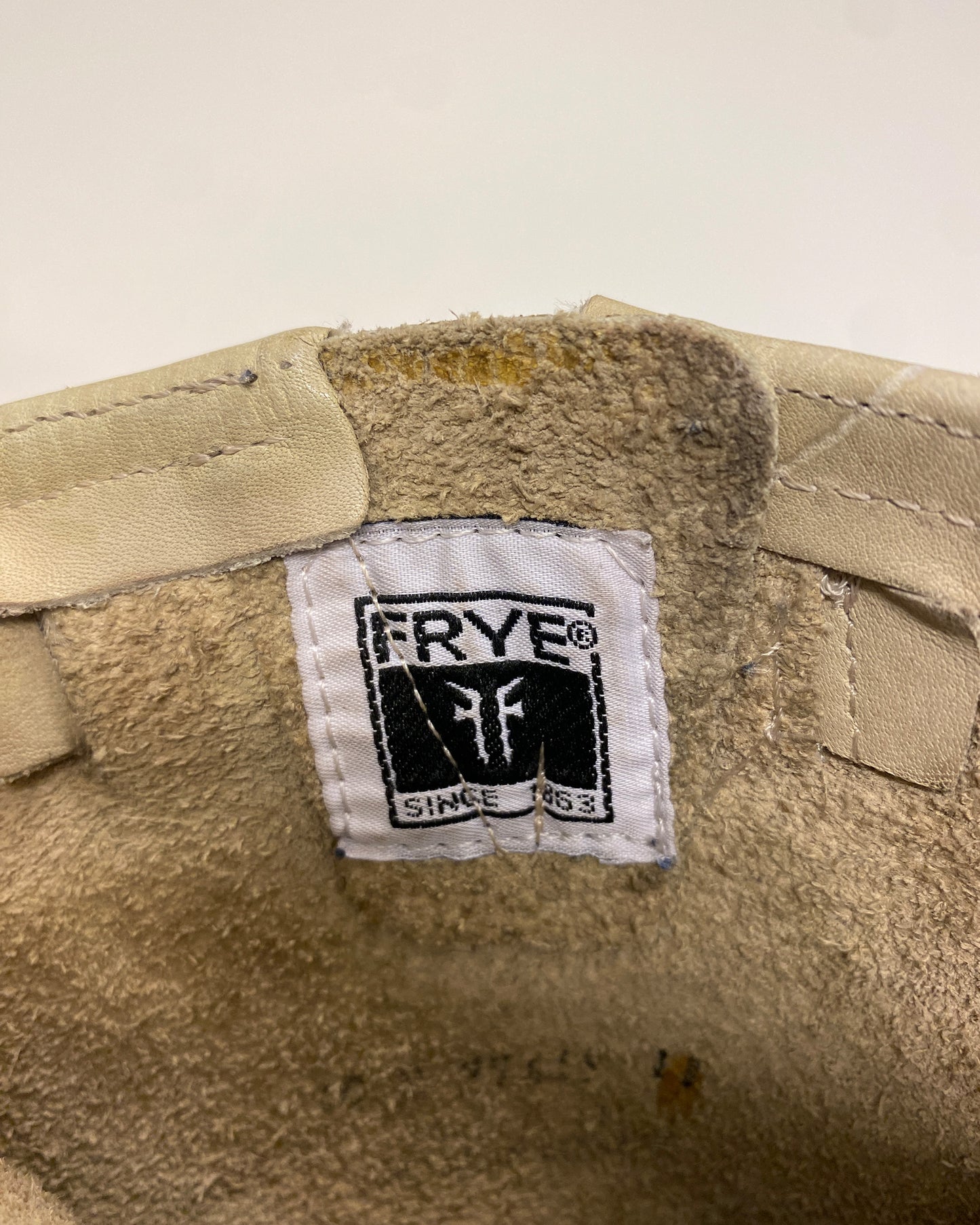 Frye 2000s Veronica Srone Wash Slouch Leather Boots Beige Black