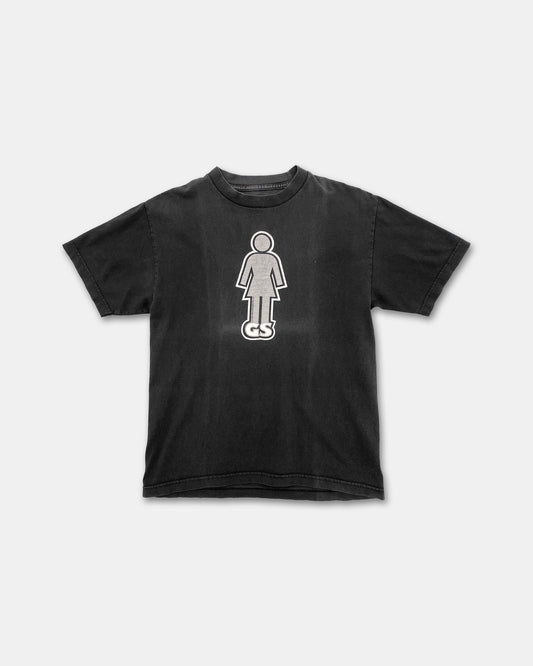 Girl Skateboard 2010s Logo T-Shirt Faded Grey