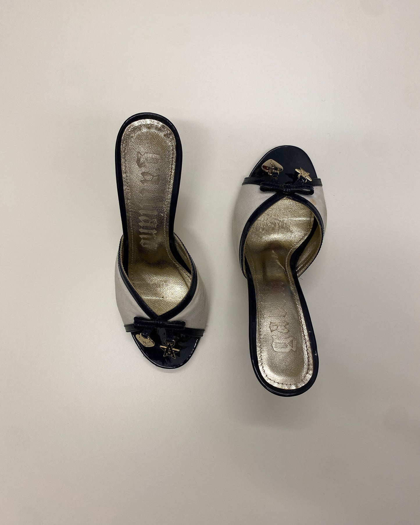 John Galliano 2000s Canvas High Heels White