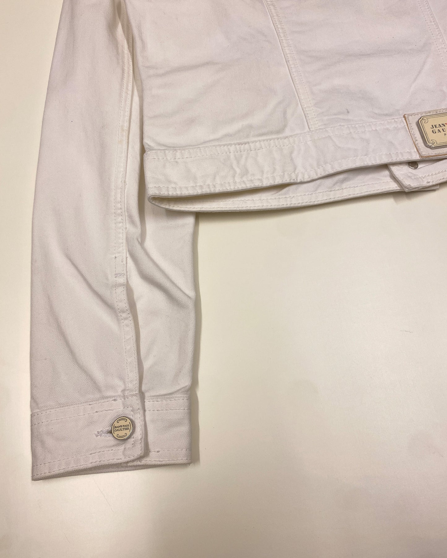 Jean's Paul Gaultier SS2008 Sample Back Pocket Denim Jacket White