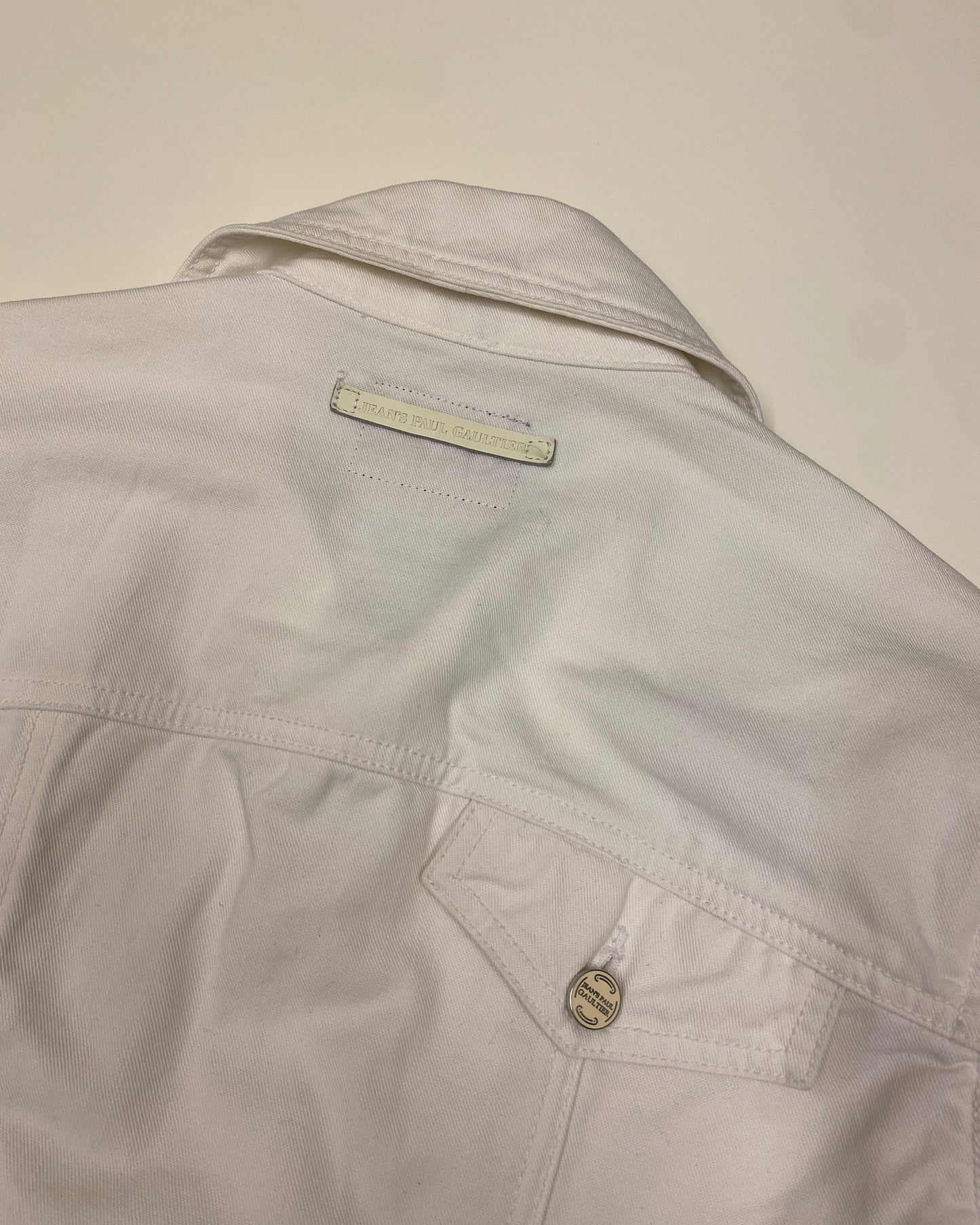 Jean's Paul Gaultier SS2008 Sample Back Pocket Denim Jacket White