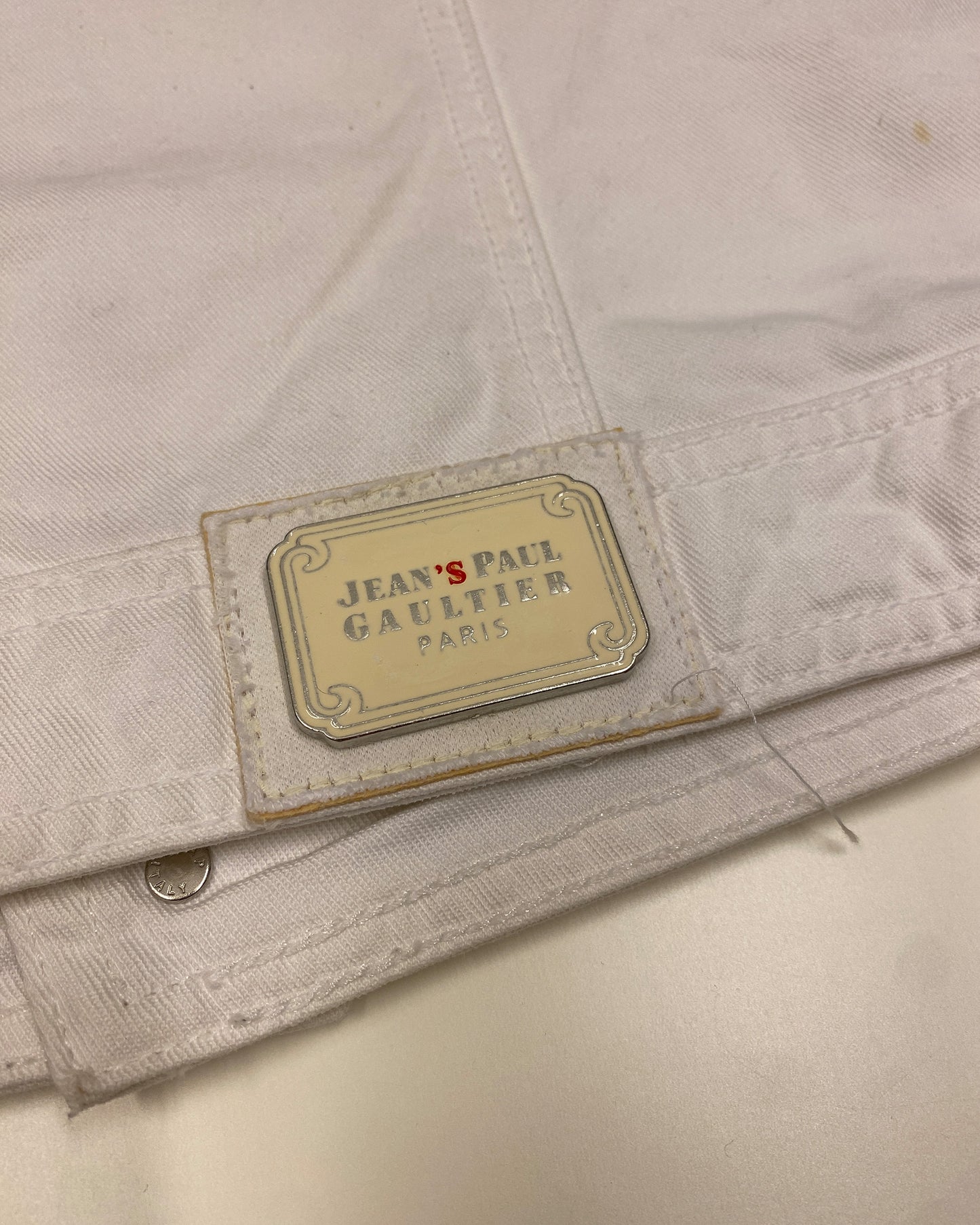 Jean's Paul Gaultier SS2008 Sample Back Pocket Denim Jacket White