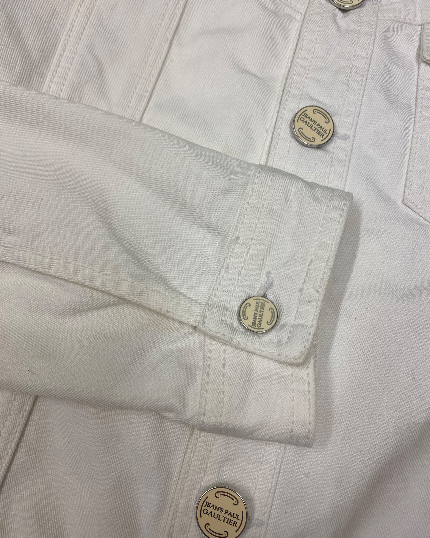 Jean's Paul Gaultier SS2008 Sample Back Pocket Denim Jacket White