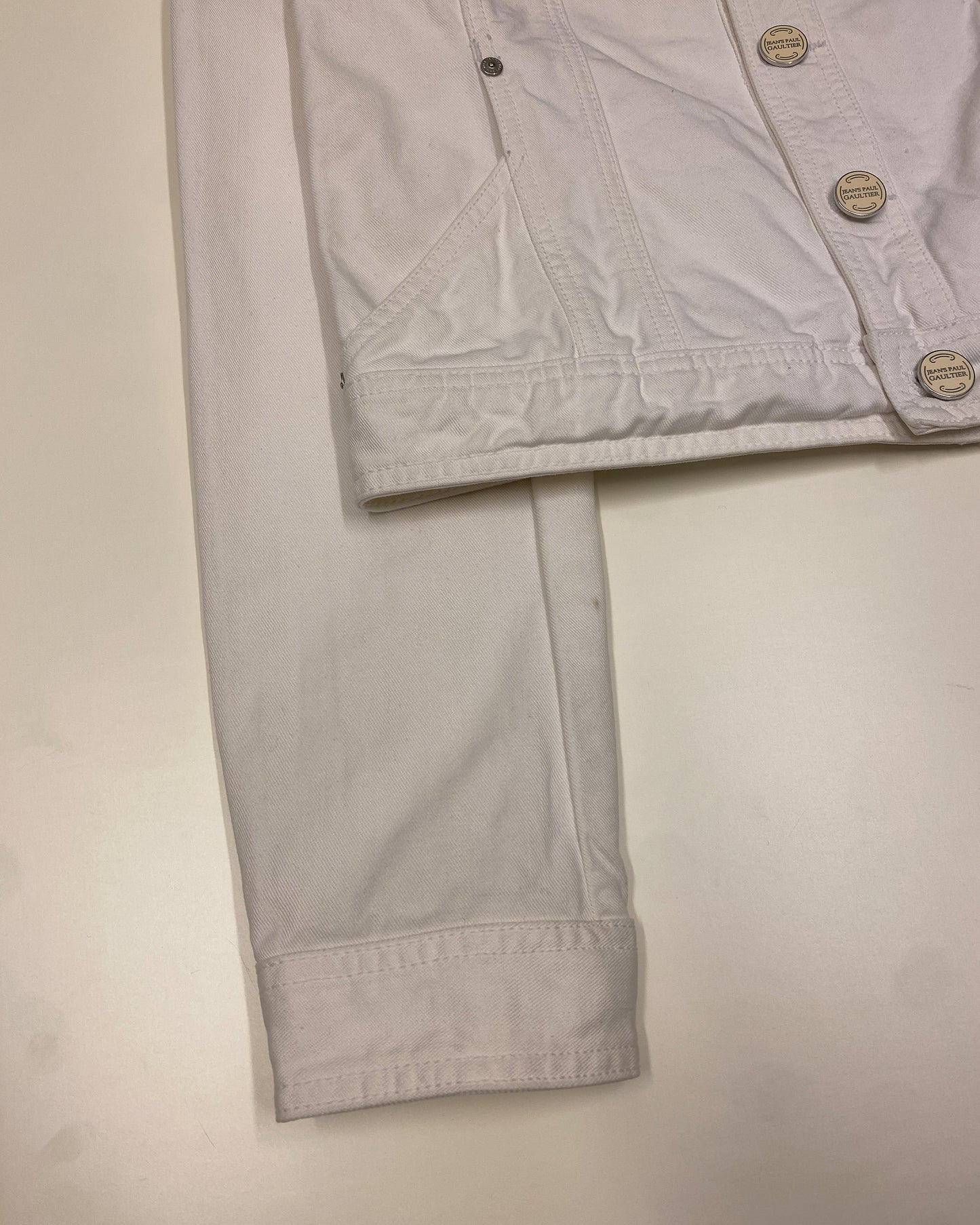 Jean's Paul Gaultier SS2008 Sample Back Pocket Denim Jacket White