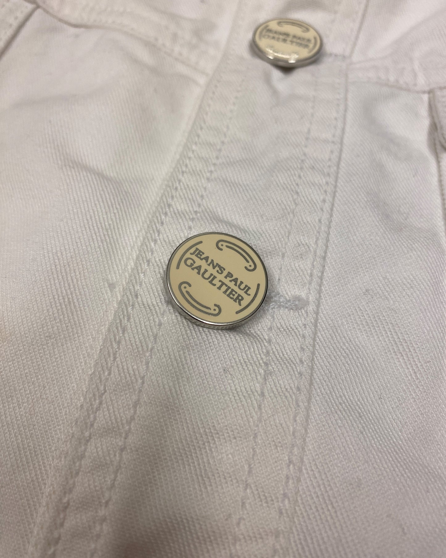 Jean's Paul Gaultier SS2008 Sample Back Pocket Denim Jacket White