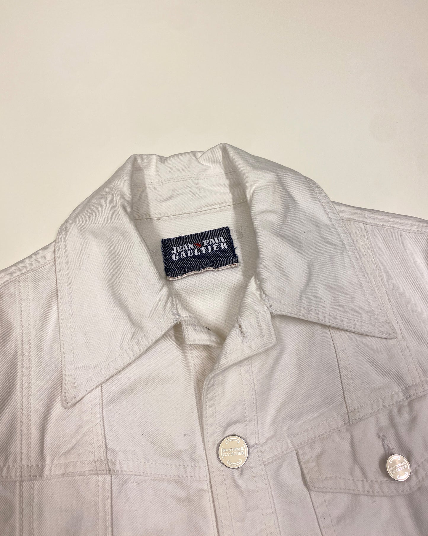 Jean's Paul Gaultier SS2008 Sample Back Pocket Denim Jacket White