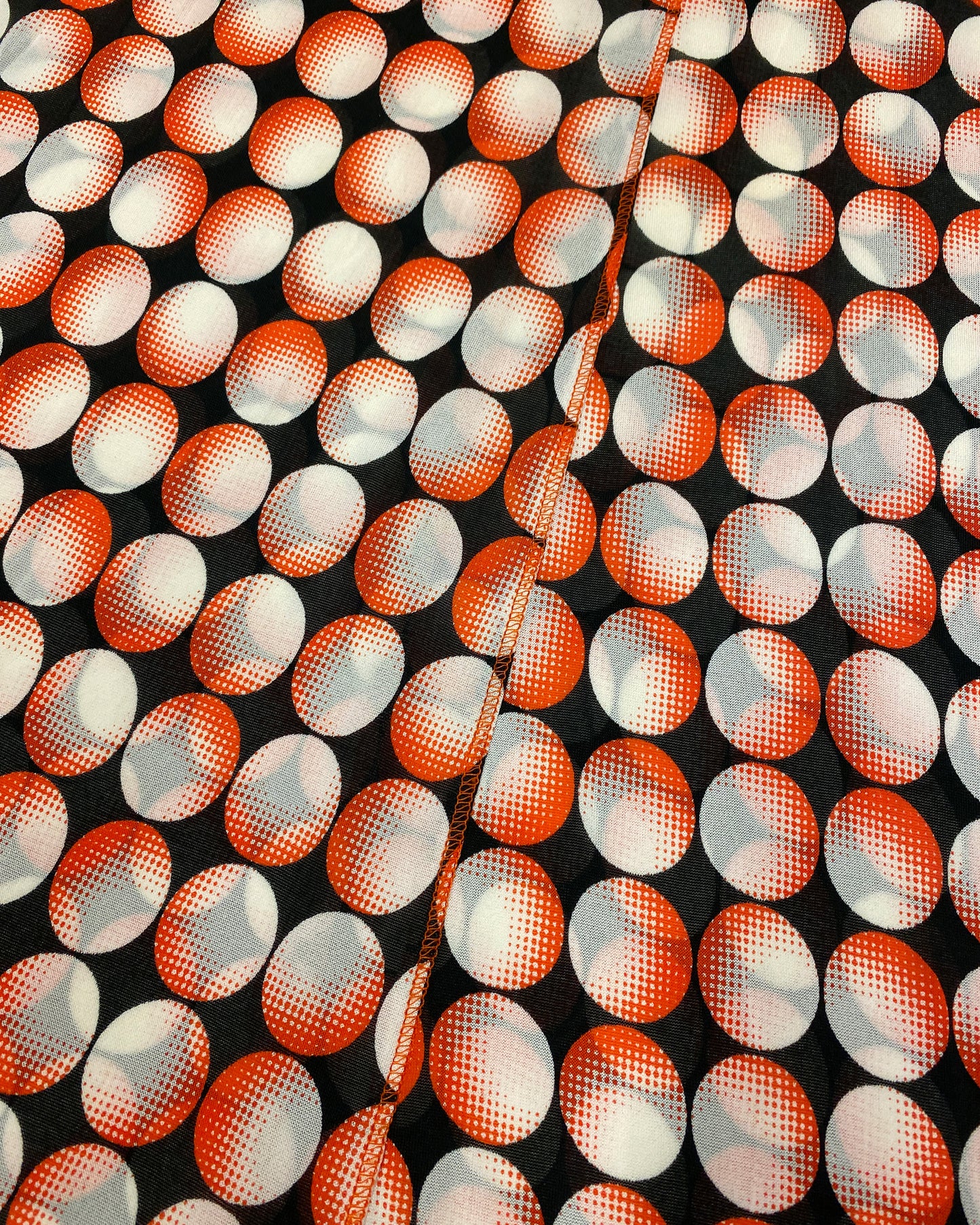 Jean Paul Gaultier Maille Femme AW1995 Cyberdot Silk Tank Dress Neon Orange Black