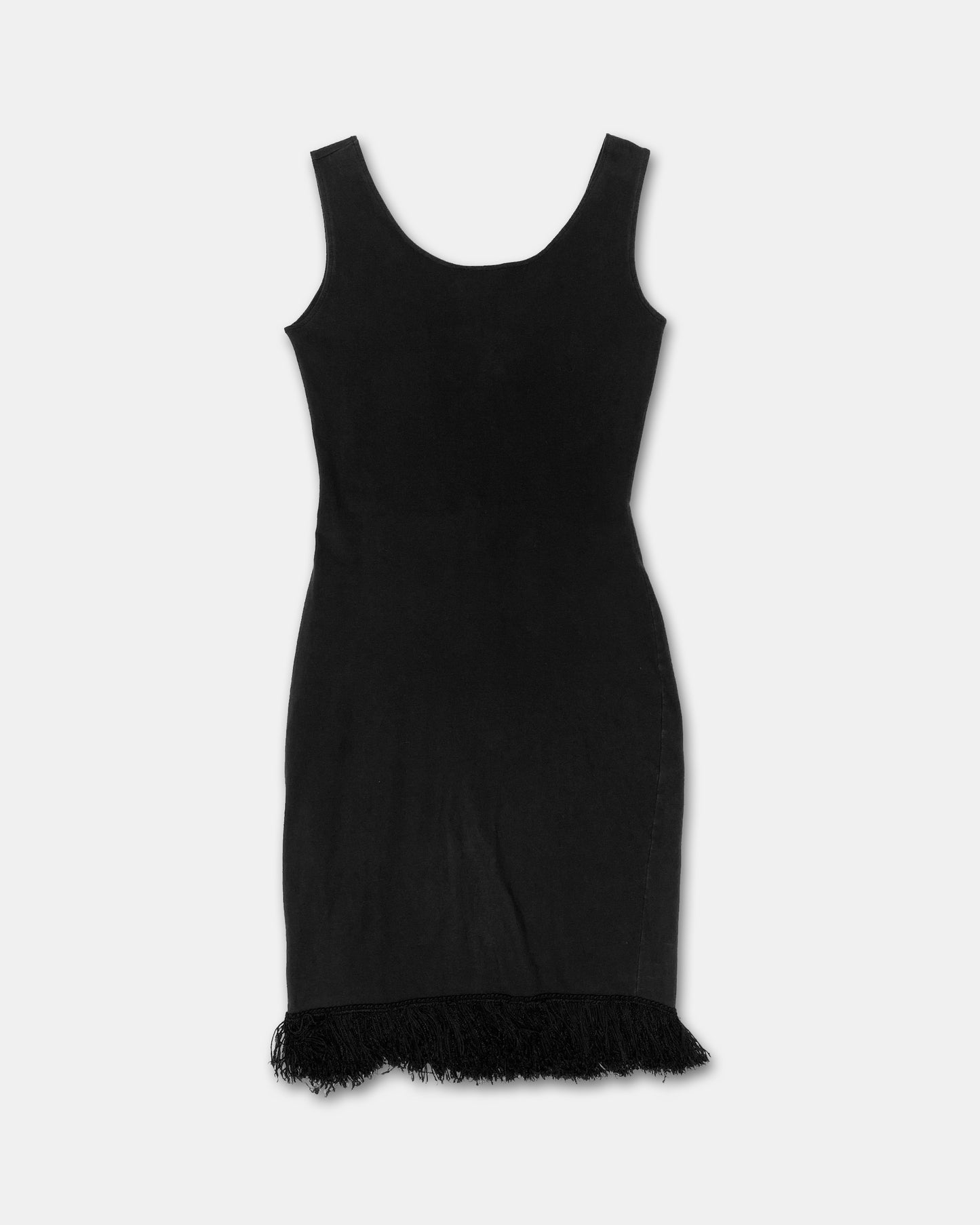 Junior Gaultier 1980s Star Print Fringe Tank Dress Black