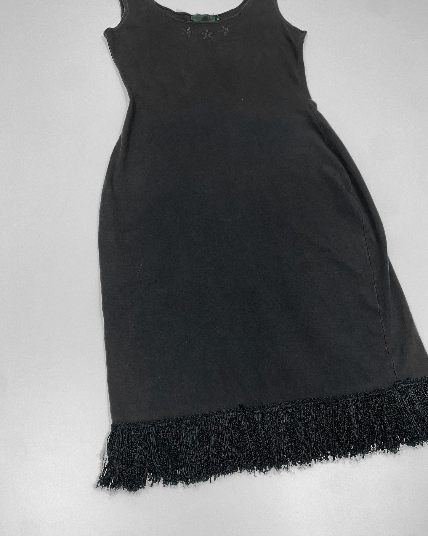 Junior Gaultier 1980s Star Print Fringe Tank Dress Black