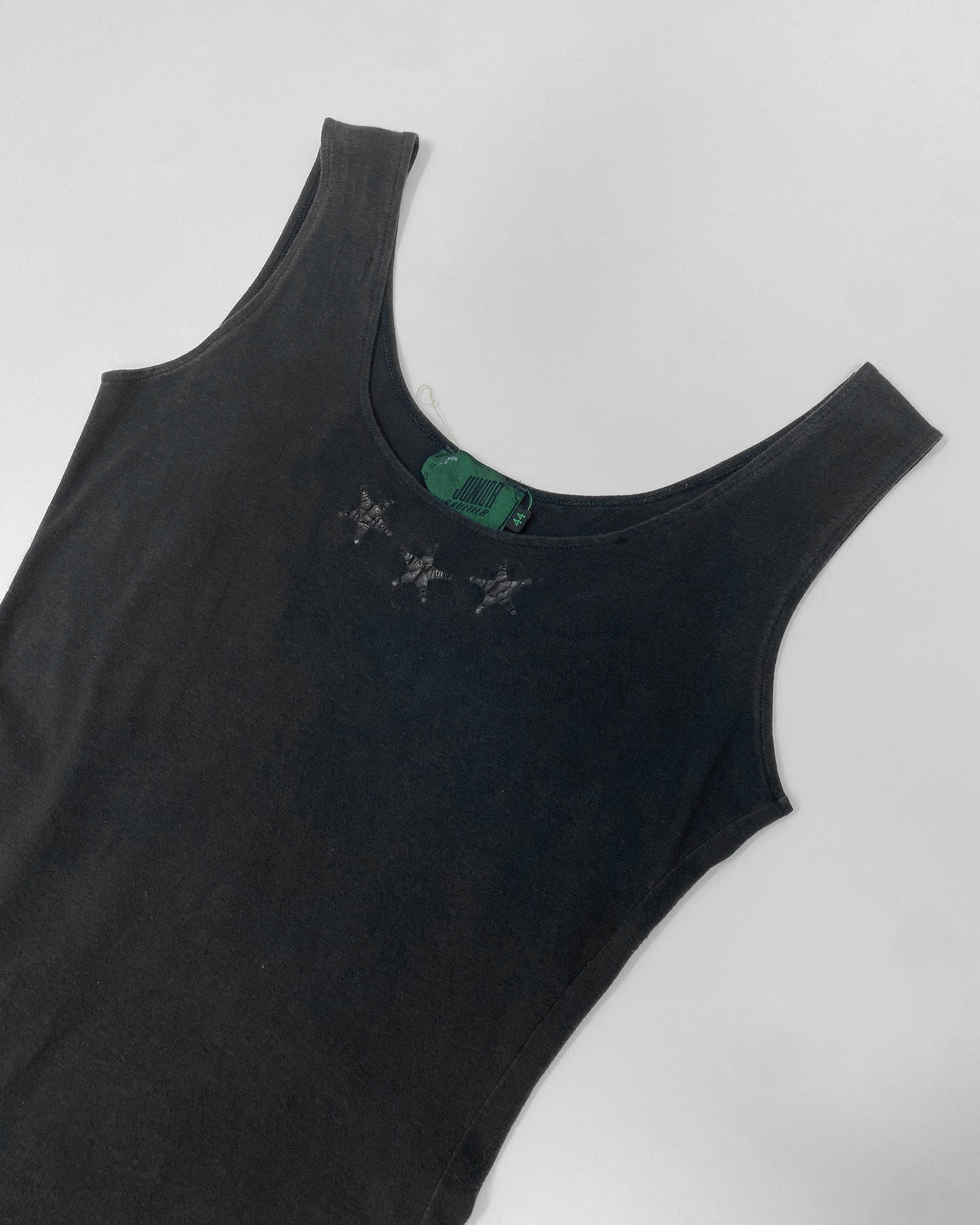 Junior Gaultier 1980s Star Print Fringe Tank Dress Black