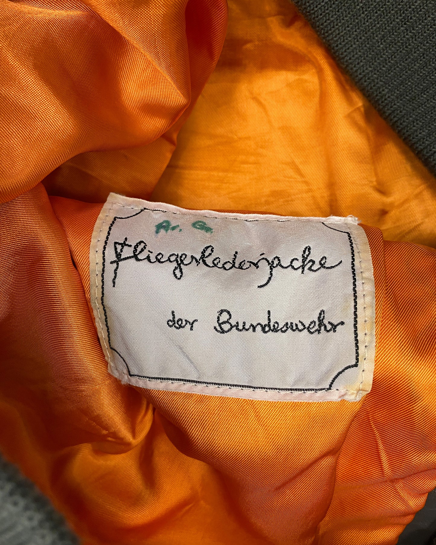 Vintage 1980s Leather Flight Jacket Grey