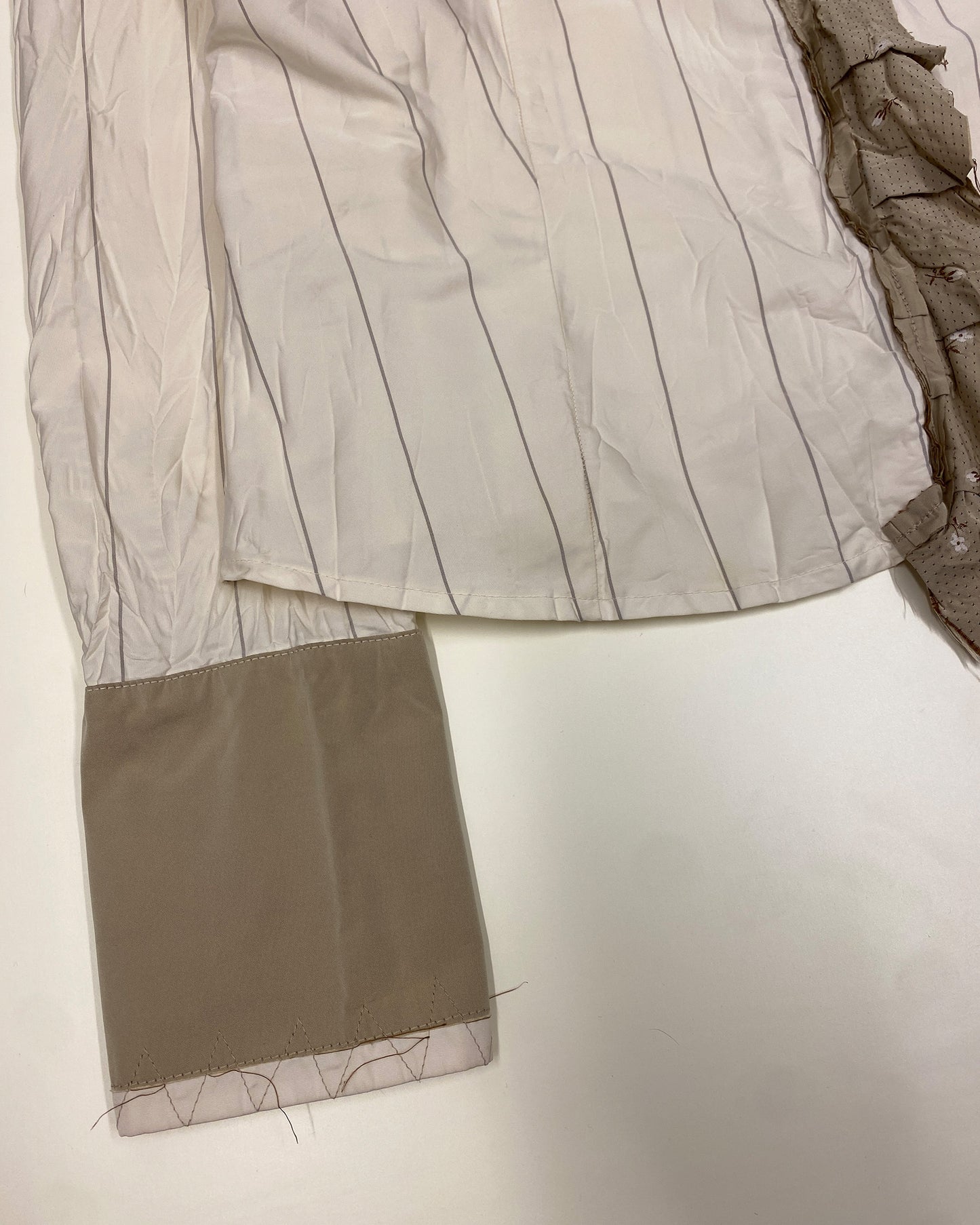 Germano Zama 2000s Striped Crinkle Jacket White Beige